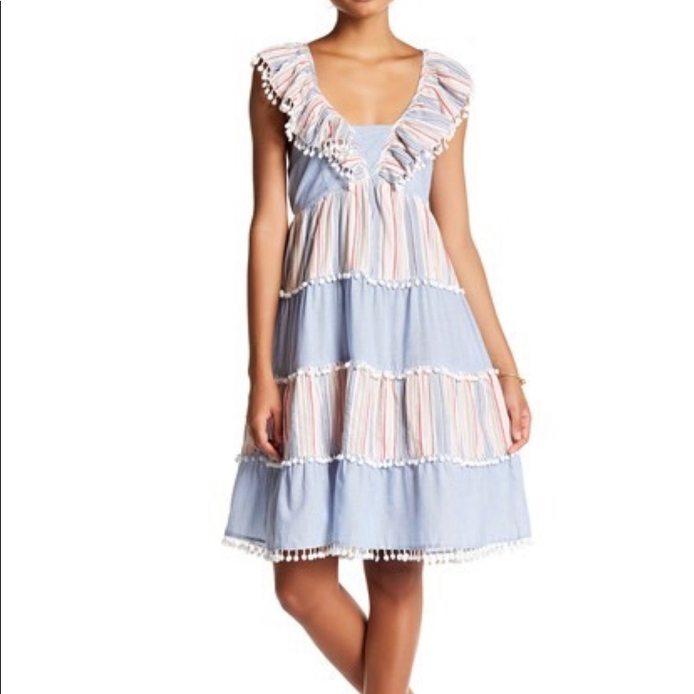 NWT Romeo & Juliet Couture Pompom Tiered Dress